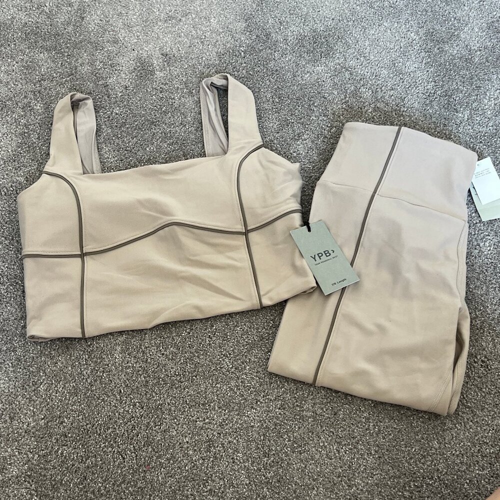 Abercrombie YPB Cream/Gray Stripe Set